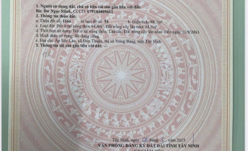 Đất nền Tây Ninh 500 triệu, sổ đỏ riêng từng nền