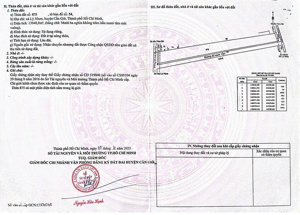 Đất nền Cần Giờ 13.048m² full thổ cư, giá 10 triệu/m²