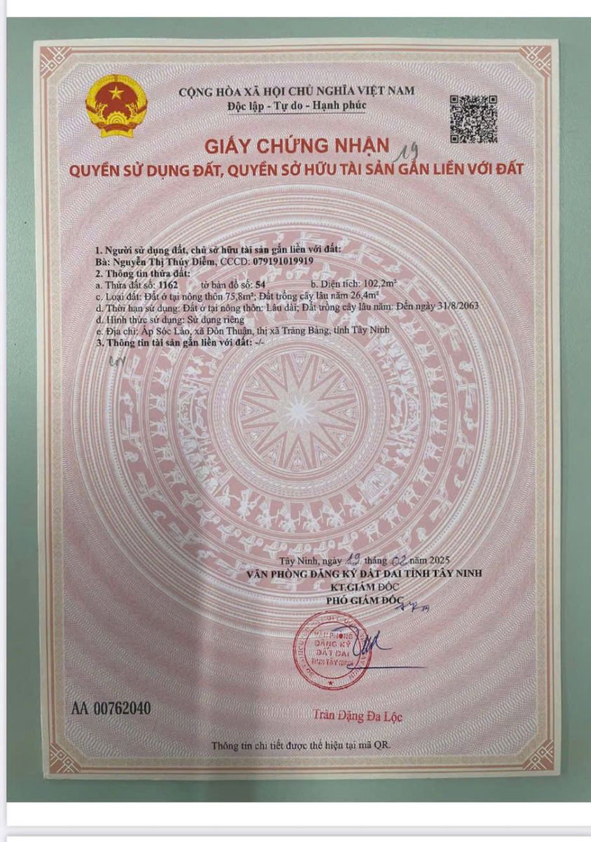 Đất nền Tây Ninh gần khu công nghiệp, pháp lý rõ ràng